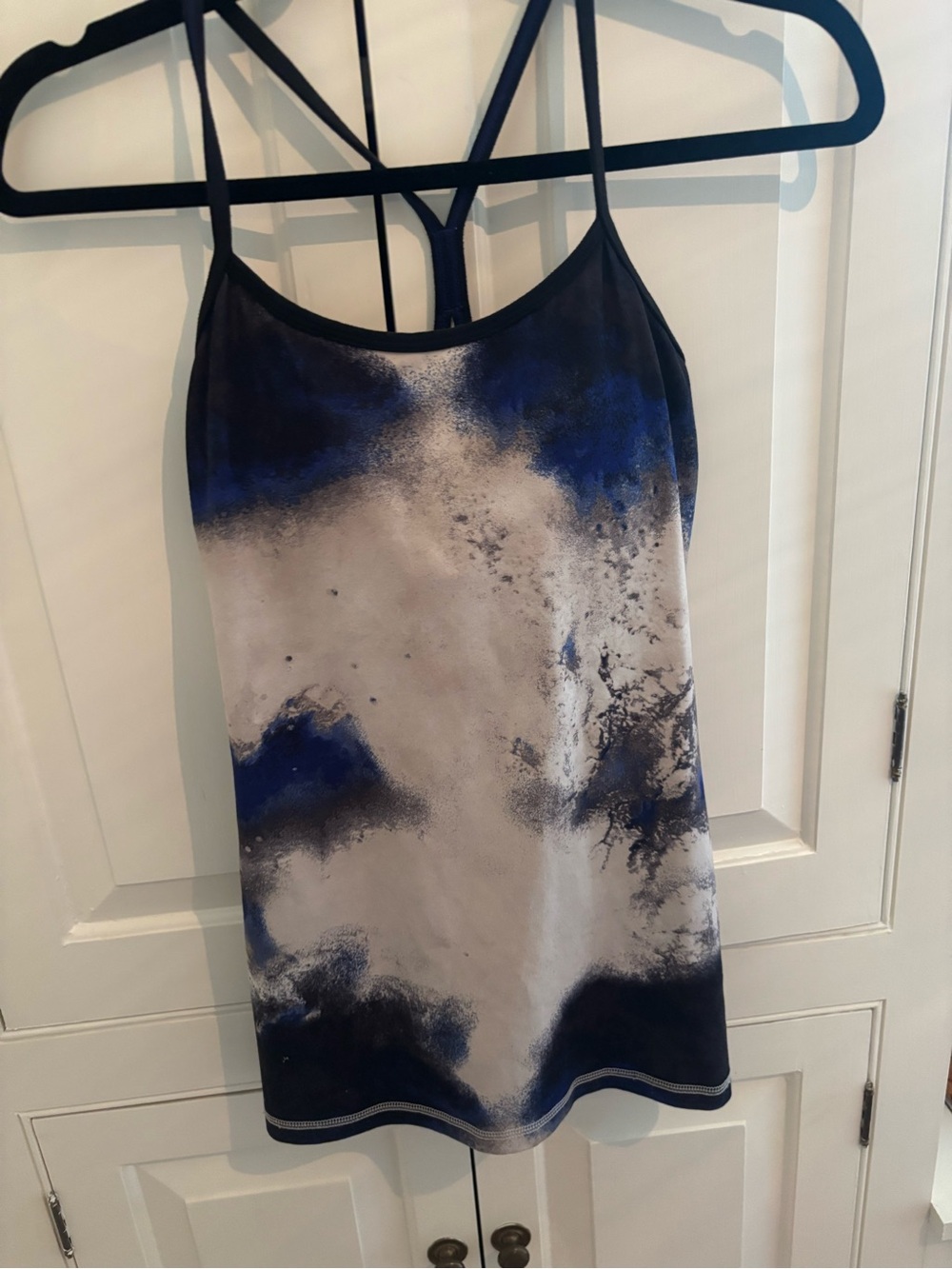 lululemon athletica Blue and White Abstract Strappy Tank